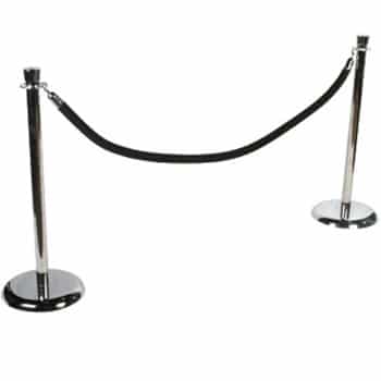 Chrome & Rope Stanchion
