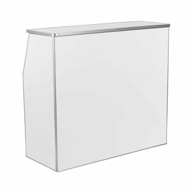 4′ White Folding Bar with Shelf