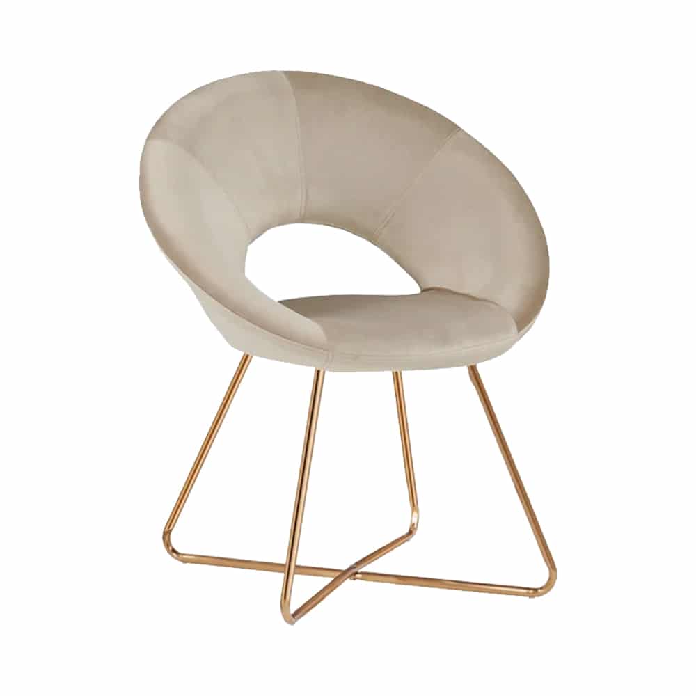 Cream Velvet Lounge Chair