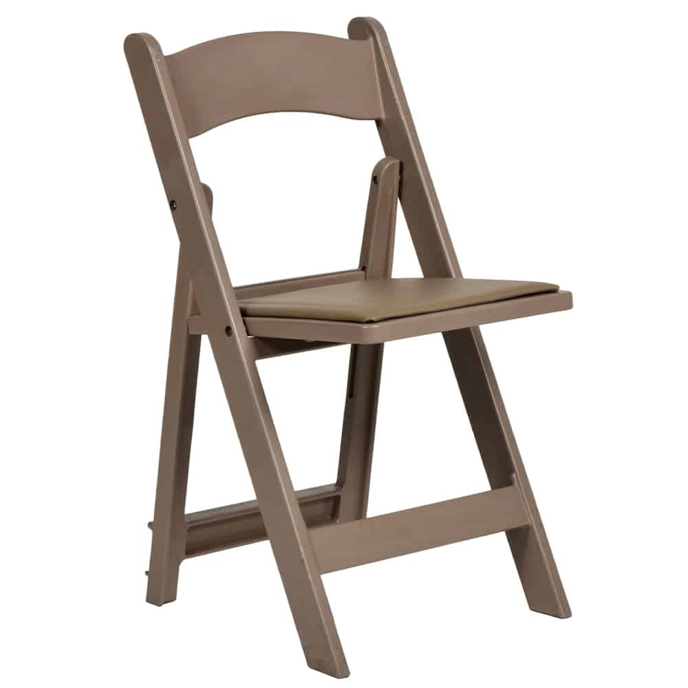 Tan Resin Padded Folding Chair